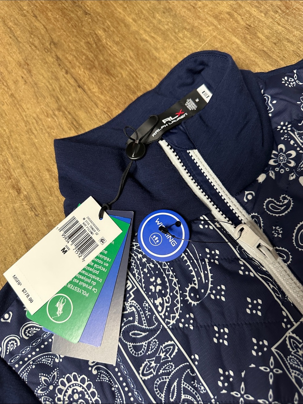 Ralph Lauren X nwt trendy golf bandana print blue white hybrid zip up jacket - Picture 3 of 8